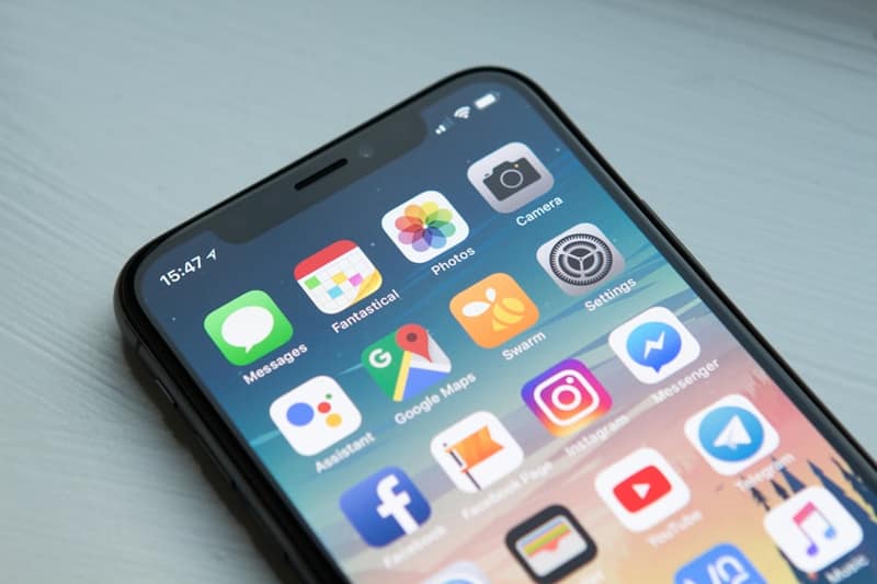 Mobile app interfaces on a smartphone
